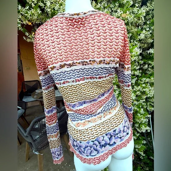 Missoni light weight cotton blend multi colored cardigan - Picture 3 of 11